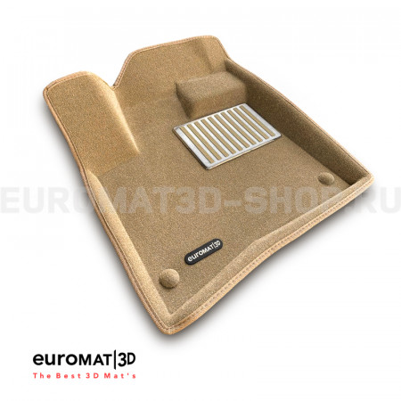 Текстильные 3D коврики Euromat3D Lux в салон для Audi Q7 (2005-2014) № EM3D-001105T Бежевый