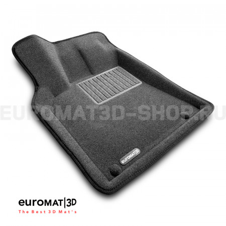 Текстильные 3D коврики Euromat3D Business в салон для Porsche Macan (2014-) № EMC3D-004103G Серые