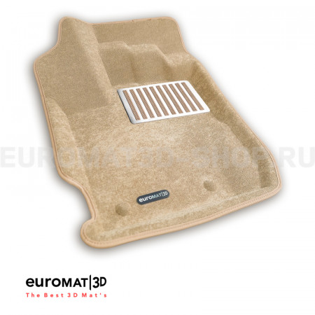 Текстильные 3D коврики Euromat3D Lux в салон для Renault Kaptur (2016-) № EM3D-004206T Бежевые