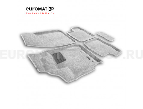 Текстильные 3D коврики Euromat3D Business в салон для Renault Kaptur (2016-) № EMC3D-004206S Светло-серые